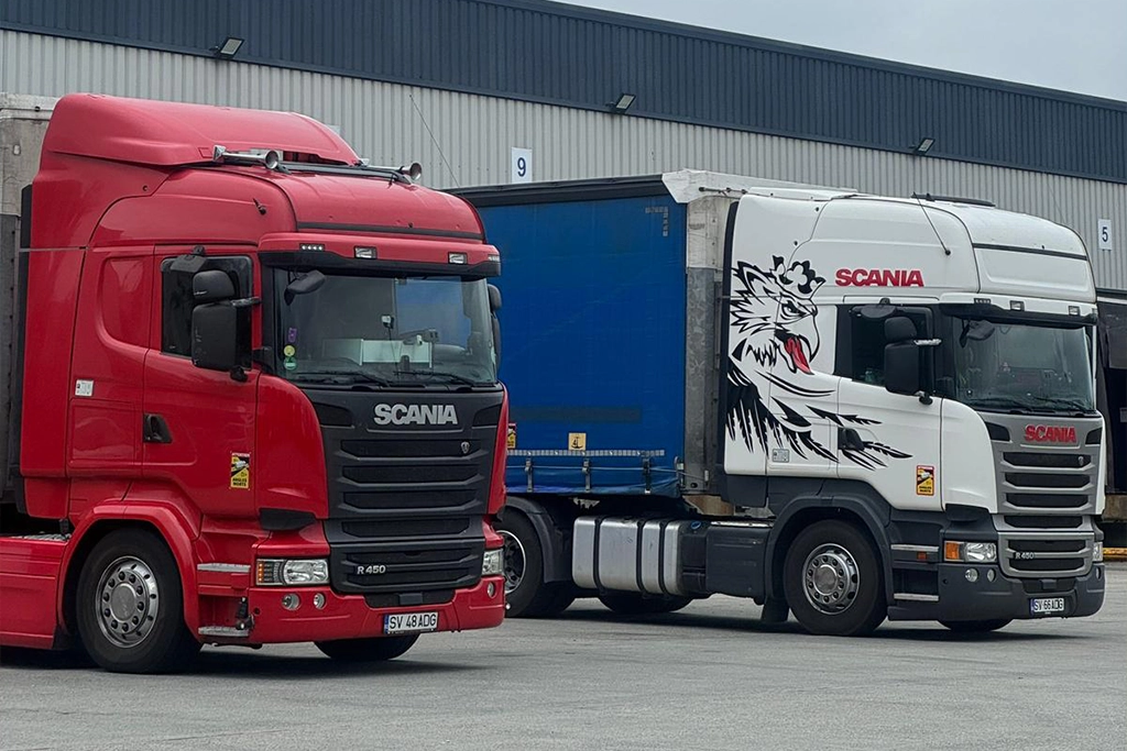 Camioane Scania din flota de transport marfuri in Europa